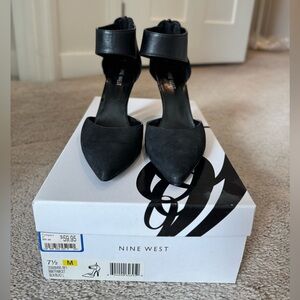 Nine West Black Ankle Strap Heels